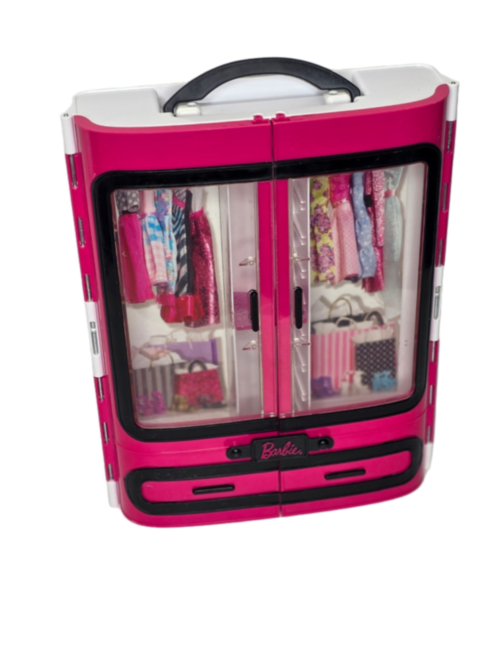 Barbie Portable Fashion Closet Doll Accessory Case Pink and Black